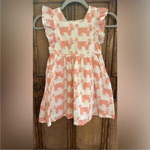 Pink Chicken Pink and White Kids Casual Dress